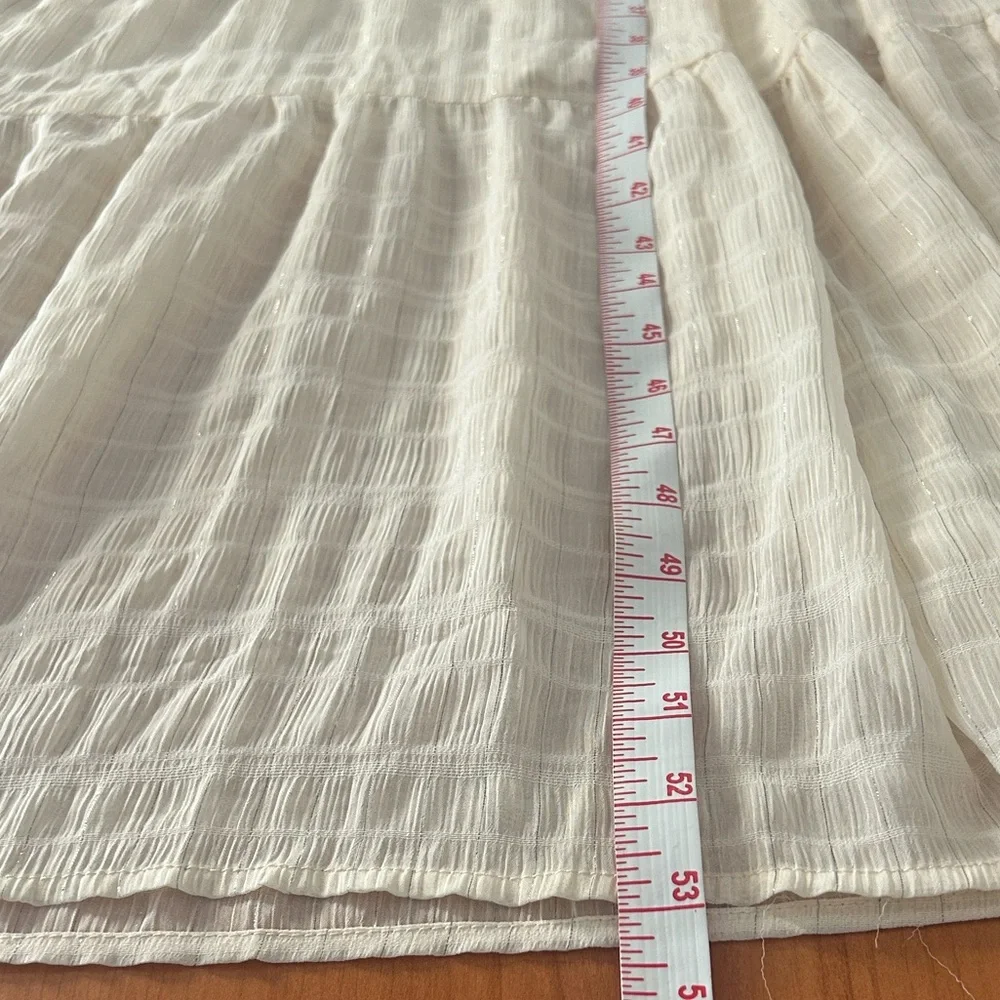 Moon River Cream Smocked Puff-Sleeve Tiered Maxi Dress - Picture 11 of 14